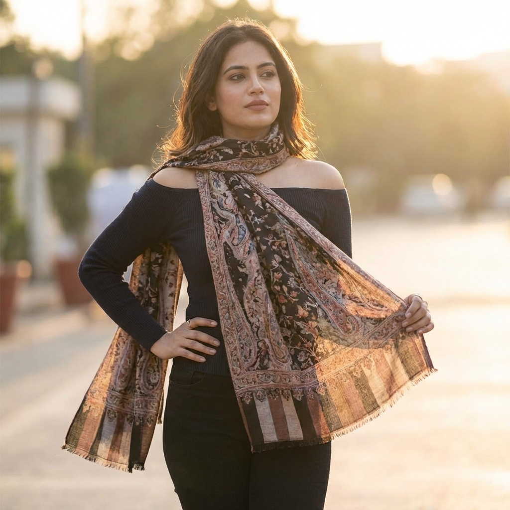 Sexy pashmina model wear